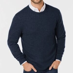 Club Room Luxury 100% Cashmere Crew Neck Navy Blue Sweater Size XL
